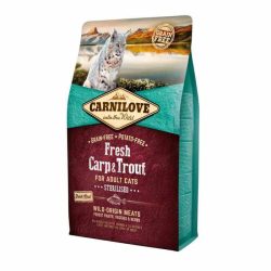 CARNILOVE CHAT Fresh Carpe et Truite Stérilisé 2KG