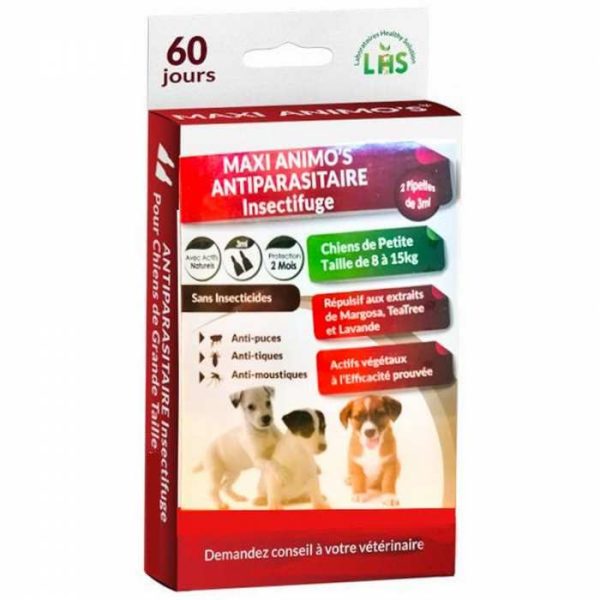 Lot de 2 insectifuges de 3ml pour petit chien