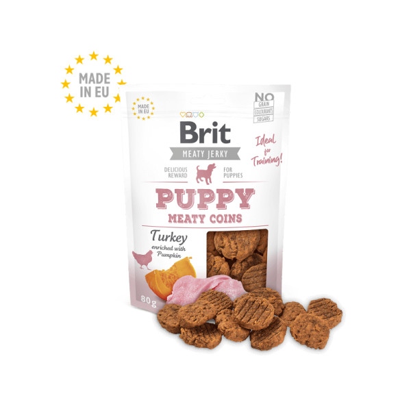 Brit Meat Jerky Snack – Turkey Meaty coins for Puppies 80 gr