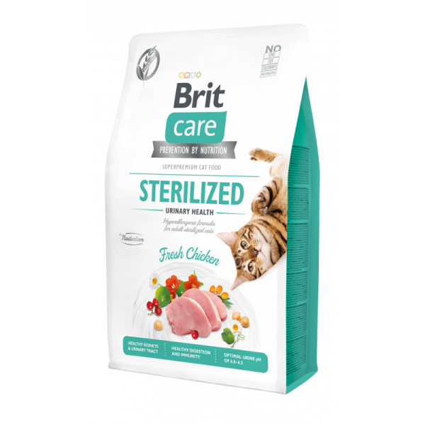 Brit Care Sterilised Urinary pour Chat Stérilisé Sans Céréales 2 KG